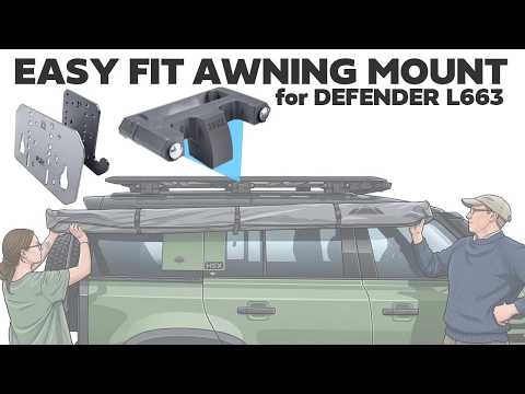 Awning Pillar Mount for Expedition Roof Rack for Land Rover Defender L663 - Left - Luifel montage set 1 Awning Pillar Mount for Expedition Roof Rack for Land Rover Defender L663 - Left - Luifel montage set