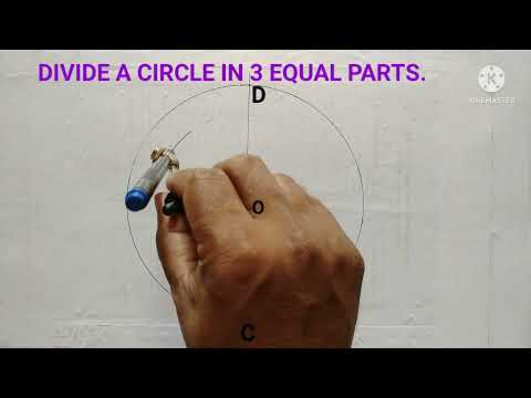 Divide a circle in 3 equal parts. subject - Maths II (Geometry).(ACVM Maths).