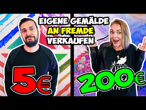 SELBSTGEMALTE BILDER AN FREMDE VERKAUFEN! Wer bekommt mehr Geld? Kaan vs. Bianca