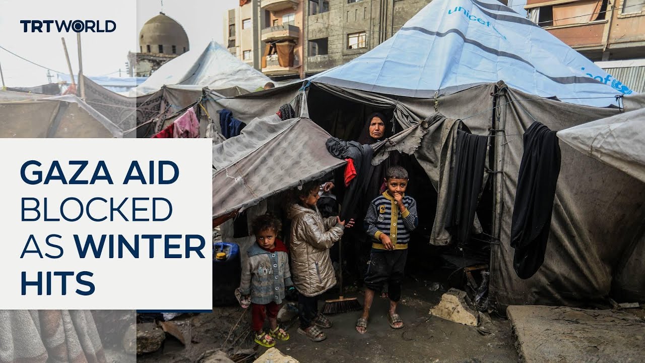 Winter conditions worsen life for Palestinians in makeshift tents