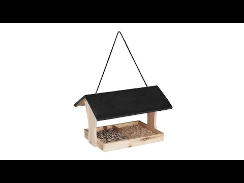 Vogelfutterhaus zum Aufhängen Schwarz - Braun - Holzwerkstoff - 36 x 23 x 27 cm