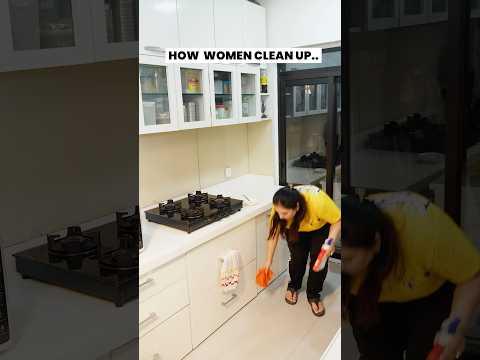 The Surprising Truth About How Women REALLY Clean Up vs Men 😂 #comedy