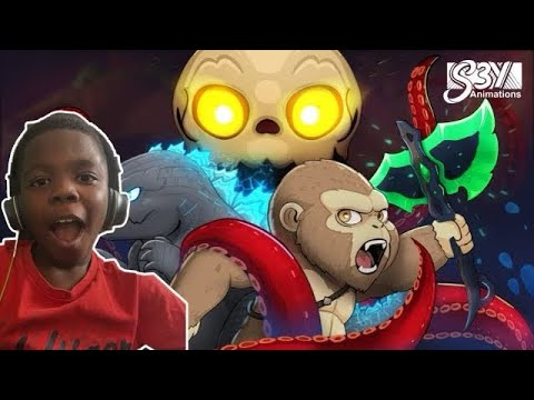 Baby Godzilla, Kong vs. Skull Kraken REACTION *EPIC*