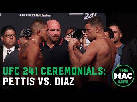 Nate Diaz vs. Anthony Pettis Face Off | UFC 241 Ceremonial Weigh-Ins