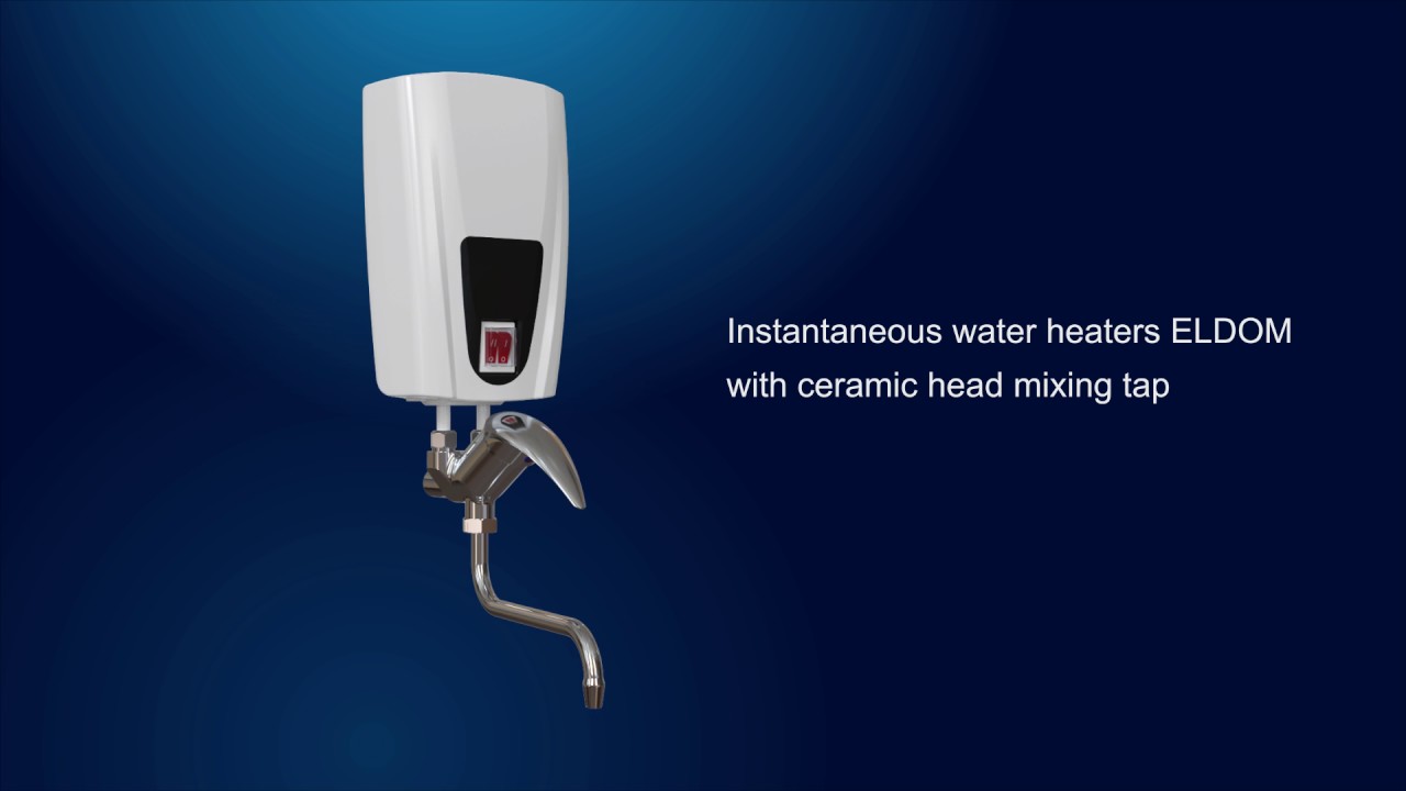 Водонагрівач Eldom 6,5 kw E72 змішувач video preview