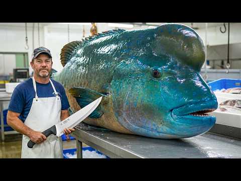 Giant Napoleon Fish: Catch, Fillet & Cook – Butchering the Giant Fish With a Human Face
