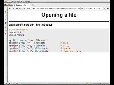 Beginner Perl Maven tutorial: 3.3 - open file all