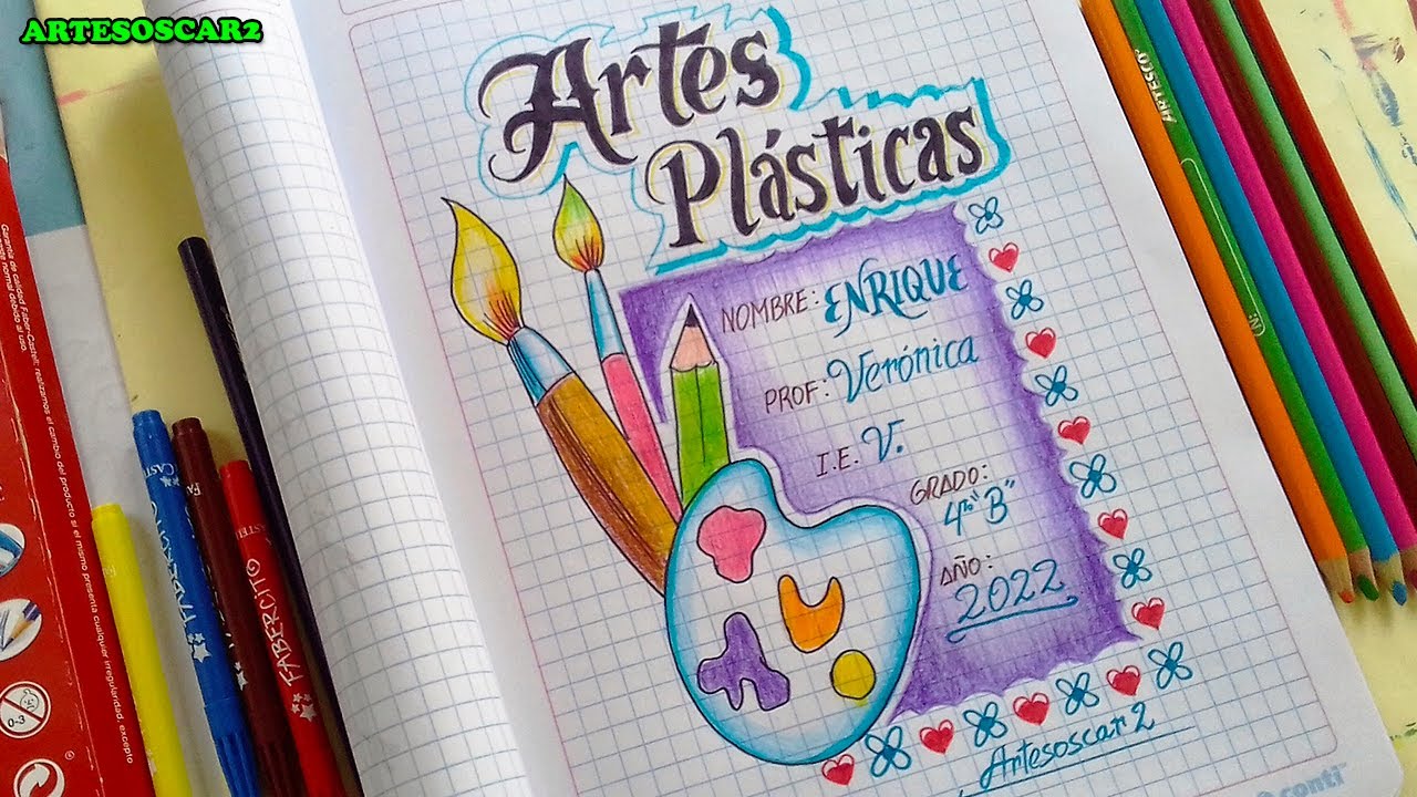 COMO DIBUJAR una CARATULA DE ARTES PLASTICAS - covers