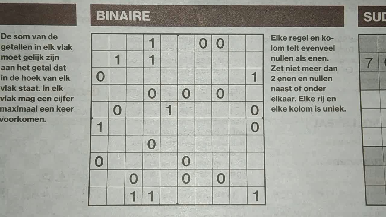 Triple fun with these Sudokus, Binary Sudoku puzzle (with a PDF file) 09-04-2019 part 1 of 3