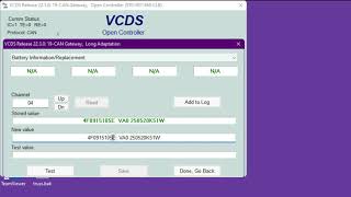Battery Registration and coding using VCDS