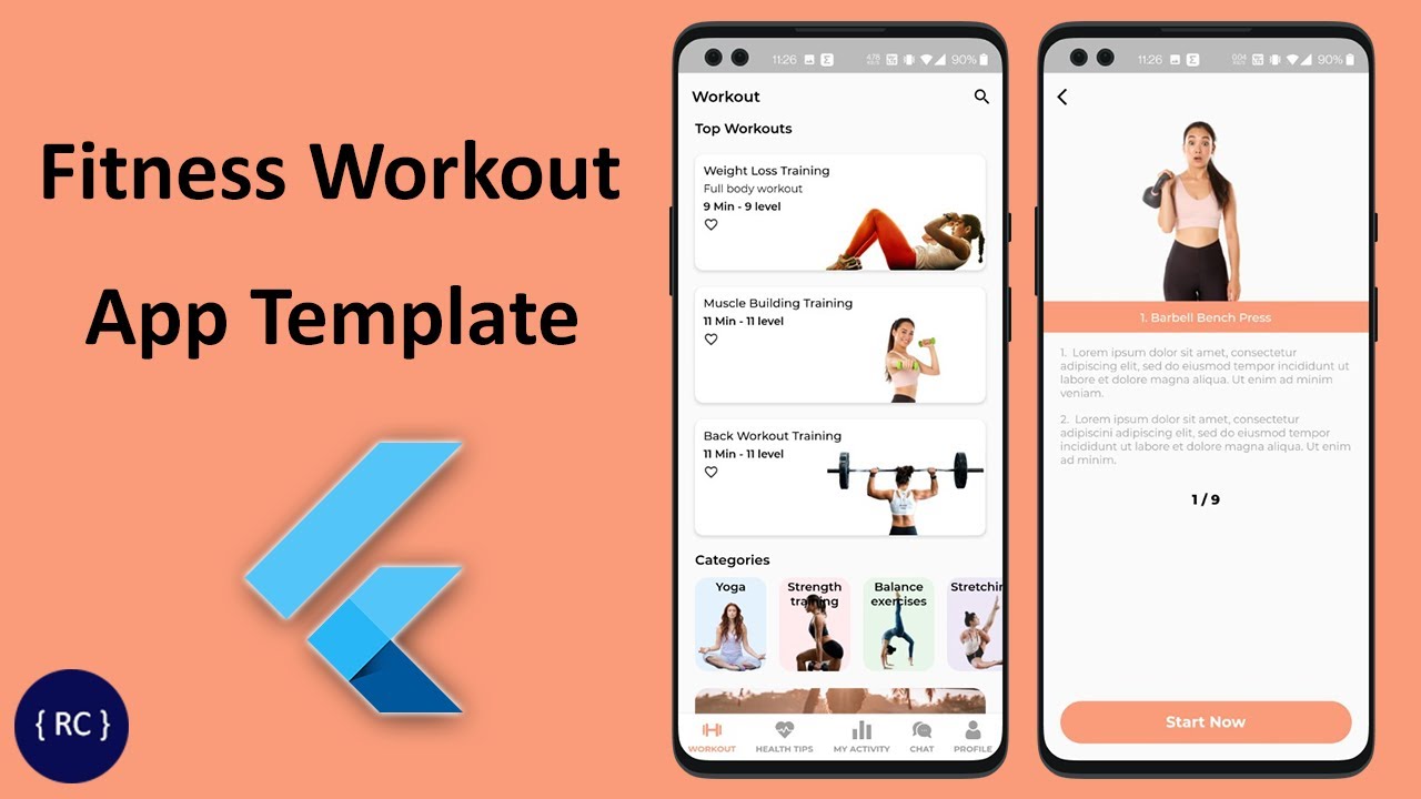 Fitness Workout App UI in Flutter