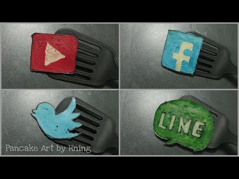 Social Media Pancake Art - Youtube, Facebook, Twitter, Line
