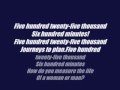 Rent Seasons Of Love Lyrics
