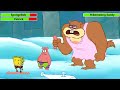 Spongebob Patrick Vs Sandy With Healthbars