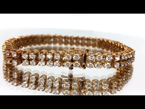 Vintage Black, Starr & Frost 2 Row Diamond Tennis Bracelet in 18K Gold