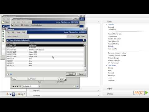 Microsoft Dynamics GP Techniques Tutorial Combining Budgets | packtpub com