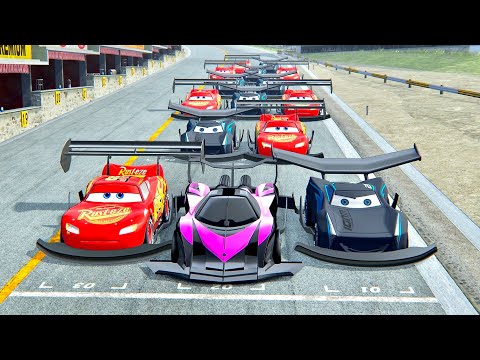 Devel Sixteen GTR 2014 vs Lightning McQueen GTR vs Jackson Storm GTR at Nardo Speed Ring
