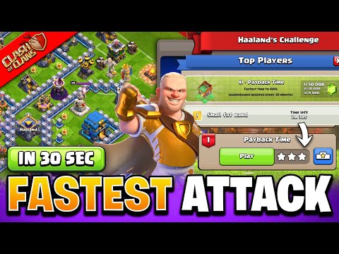 How to 3 Star in 30 Seconds Haaland Challenge Payback Time (Clash of Clans)