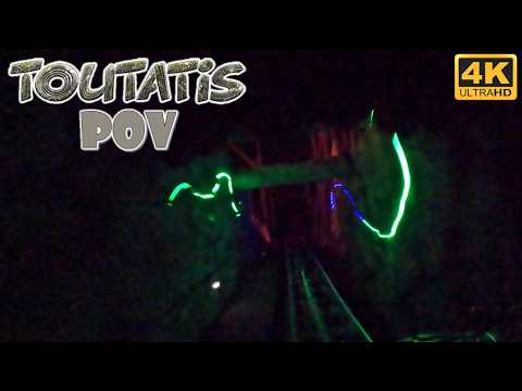 Toutatis POV (Front, 4K 60FPS, 2024 Night), Parc Asterix Intamin Multi-Launch Coaster | No-Copyright