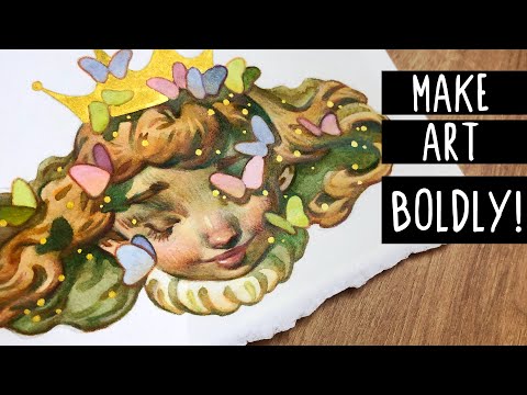 Refining my mix-media process!✍️Designing my Kickstarter-Exclusive Sticker🦋