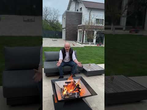 Fire pit! 4 in 1 Masa de gradina, vatra de foc, plita de gatit si grill clasic cu suport de wok