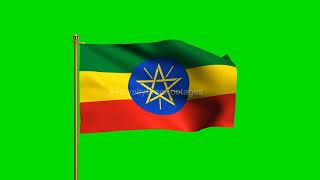 Ethiopia National Flag | World Countries Flag Series | Green Screen Flag | Royalty Free Footages