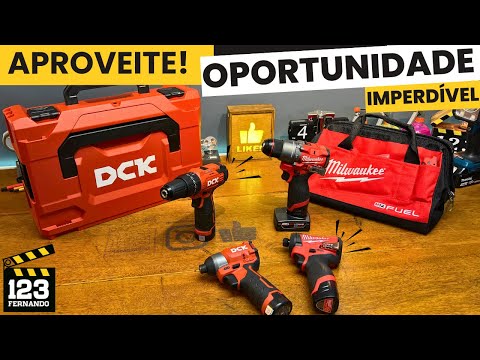 12V DCK AND MILWAUKEE SCREWDRIVER/DRILL KIT, IMPACT SCREWDRIVER, TWO BATTERIES, CHARGER
