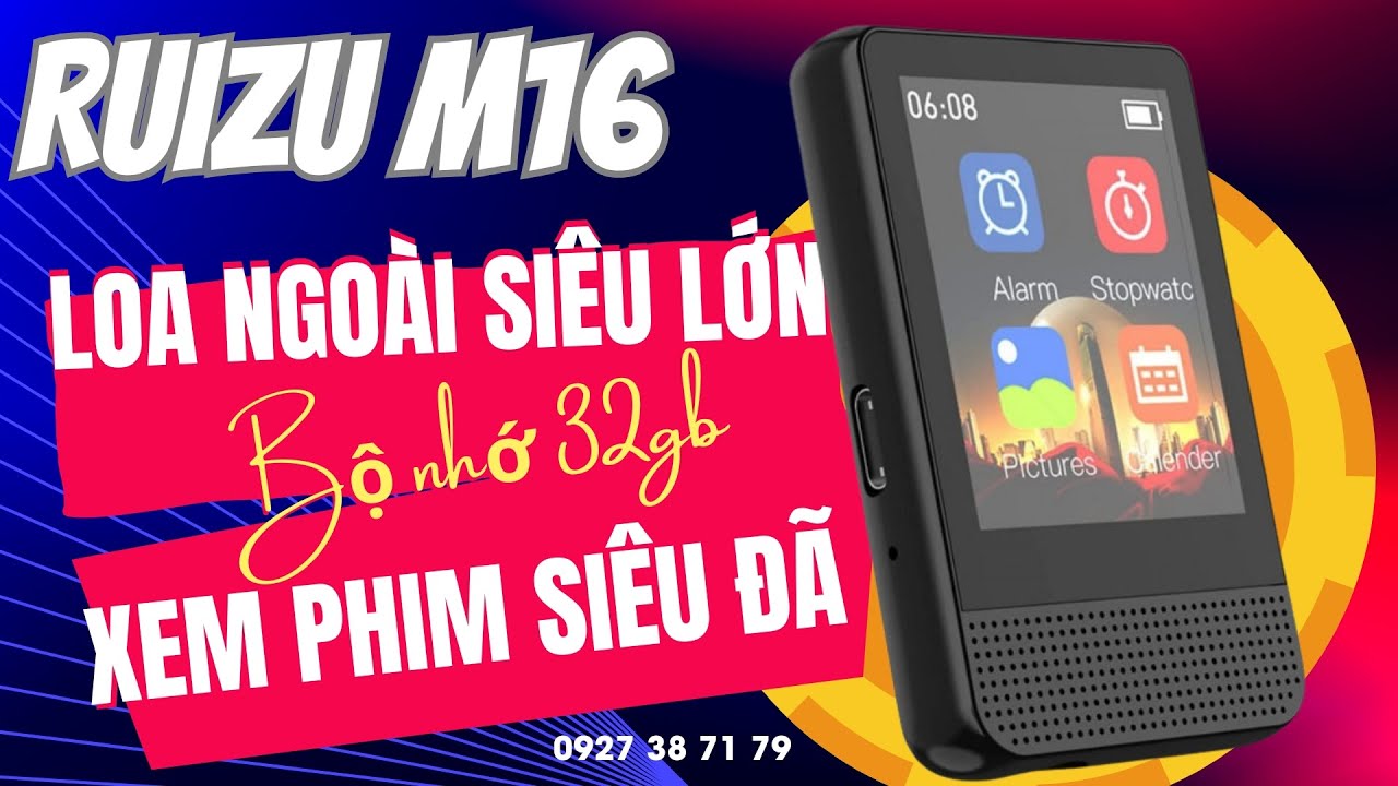 Video Máy Nghe Nhạc Bluetooth Ruizu M16 32Gb Màn Hình Cảm Ứng