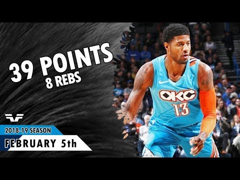 Paul George - 2019.02.05 - Thunder vs Magic - 39 Pts, 8 Rebs