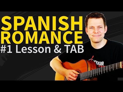 How To Play Spanish Romance Guitar Lesson & TAB #1 Minor Section