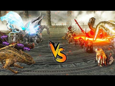 All Nightlords VS All Demigods Team Battle - Elden Ring