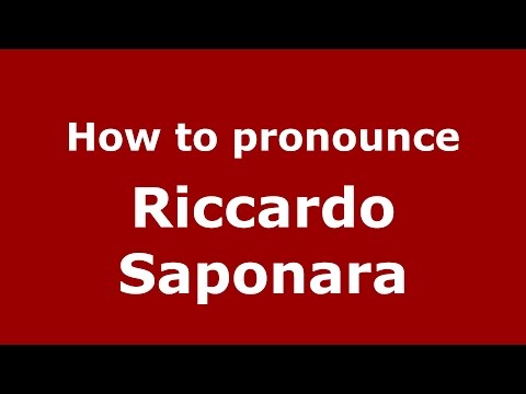 How to pronounce Riccardo Saponara (Italian/Italy)  - PronounceNames.com