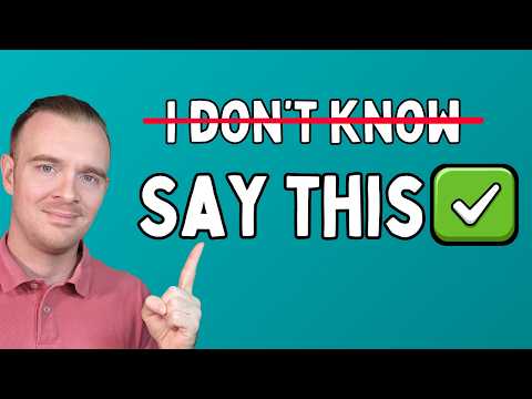 「知らない」といつも言わないで ― 代わりに言うべきこと (Don’t Always Say “I Don’t Know” — What to Say Instead)