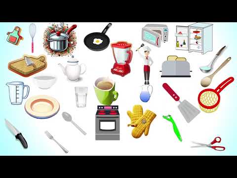 ARABIC/KITCHEN ITEMS IN ARABIC/KITCHEN UTENSILS IN ARABIC/تعليم أدوات المطبخ باللغة الإنجليزية