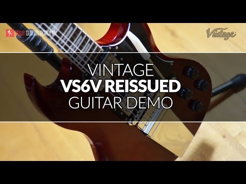 Vintage VS6V-CR Reissue Series Double Cut with Vibrola Tailpiece - Cherry Red image 12