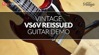 Video thumbnail for Vintage VS6V Reissued Guitar with Vibrola Tailpiece in Cherry Red Demo by Your Guitar Academy