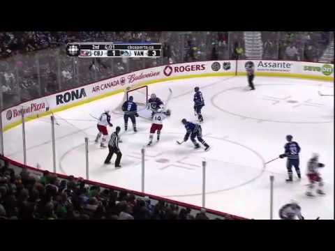 Vancouver Canucks vs Columbus Blue Jackets Game Highlights March 17th 2012