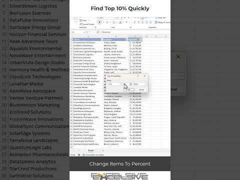 Excel Time Savers : Find Top 10% From Filters