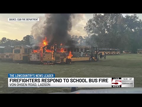 VIDEO: Firefighters respond to Ladson school bus fire