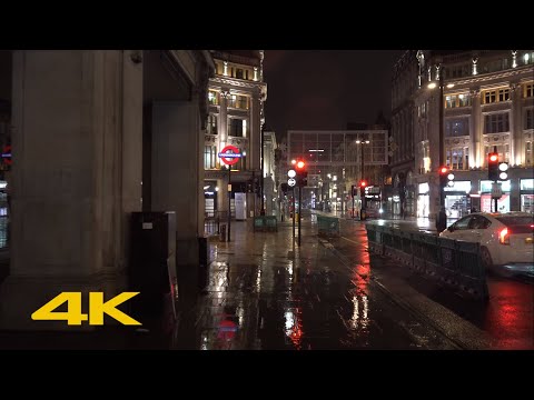London Walk in HEAVY Rain: Oxford Street | ASMR Ambience【4K】