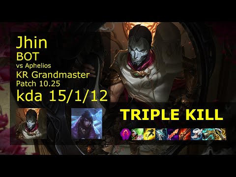 Jhin ADC vs Aphelios - KR Grandmaster 15/1/12 Patch 10.25 Gameplay // [롤] 진 vs 아펠리오스