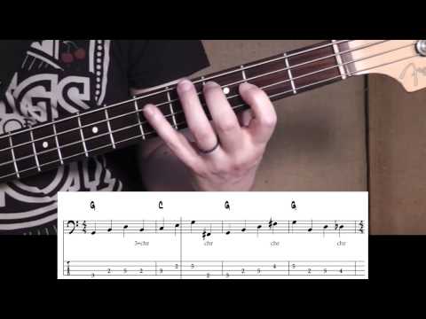 Walking Blues Bassline with chromatic approaches #1