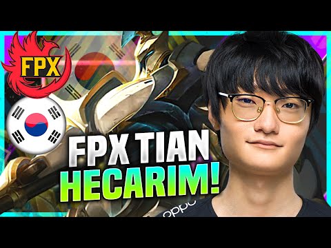 TIAN IS READY FOR HECARIM! - FPX Tian Plays Hecarim Jungle vs Graves! | KR SoloQ Patch 10.22