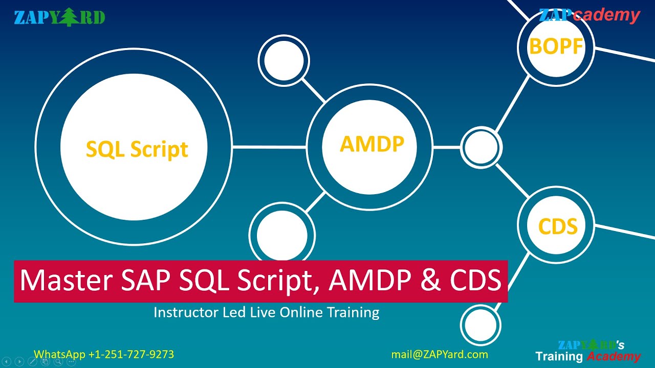 Master SAP SQL Script, AMDP & CDS Training - Aug 6, 2022 Batch