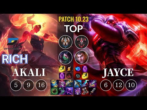 DYN Rich Akali vs Jayce Top - KR Patch 10.23
