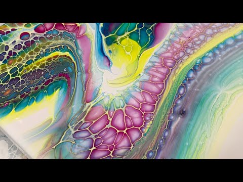 #113 Tropical Island Vibes Palette Knife Swipe | Acrylic Pour Painting | Fluid Art