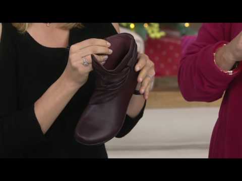 Clarks Leather Ankle Boots with Ruching - Everlay Mandy on QVC