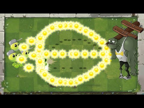 Plants vs Zombies 2 Sun Threepeater vs  All Gargantuar