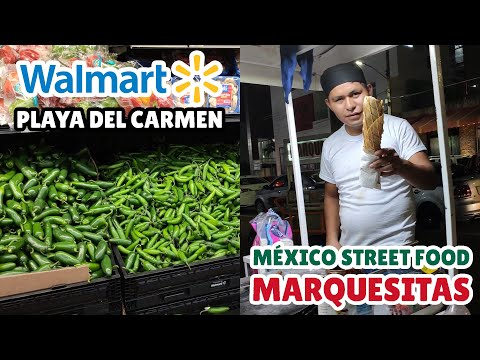 Tour no Walmart da Playa del Carmen e experimentando comida de rua, Marquesitas com Nutella!