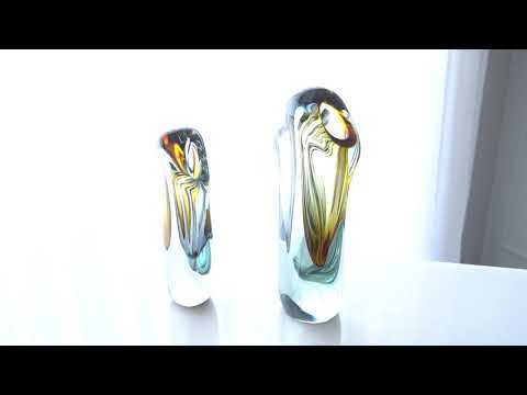 Duet Vase-Amber/Grey-Small(مزهرية دويتو - كهرمان / رمادي- صغير)